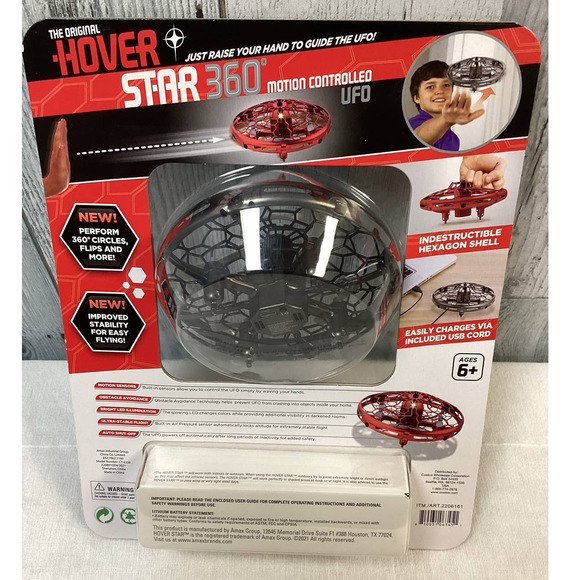 New NIP The Original Hover Star 360 Motion Controlled UFO Black Flying Toy - Picture 3 of 3